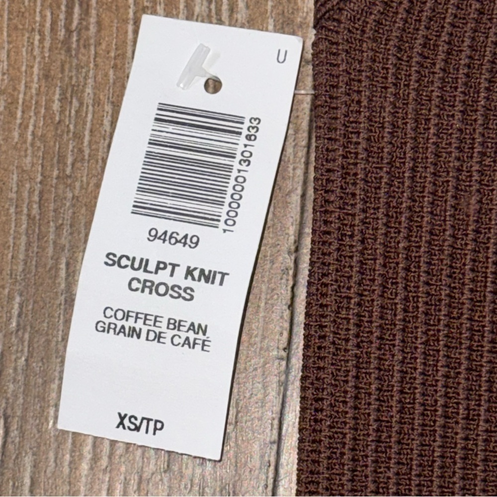 Aritzia Babaton Sculpt Knit Dress Coffee Bean Bodycon Crossover Ftont Mini - Picture 4 of 11